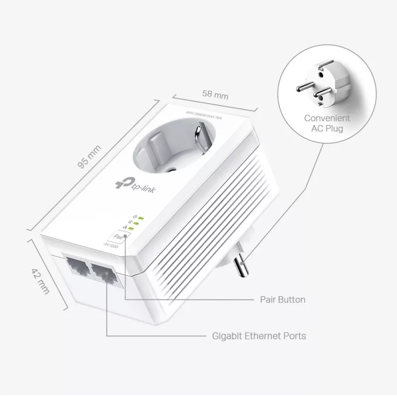 Adapter sieciowy PowerLine TP-Link TL-PA7027P KIT 1000 Mbit/s Ethernet LAN Biały 2 szt.