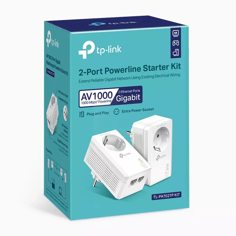 Adapter sieciowy PowerLine TP-Link TL-PA7027P KIT 1000 Mbit/s Ethernet LAN Biały 2 szt.