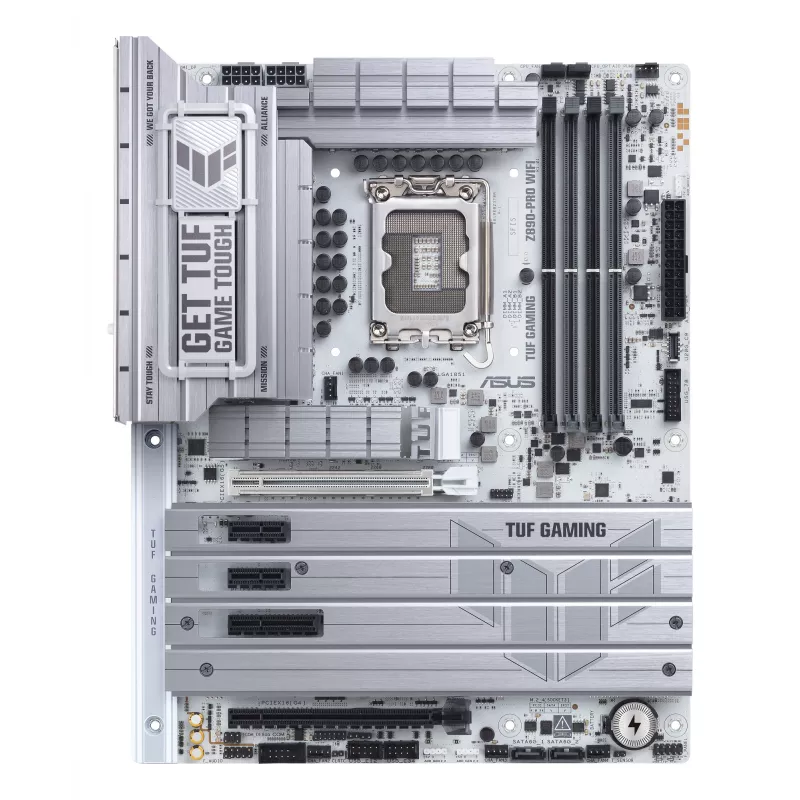 Płyta główna ASUS TUF GAMING Z890-PRO WIFI ATX z chipsetem Intel Z890, gniazdem LGA1851, obsługą pamięci DDR5 i Wi-Fi 7.