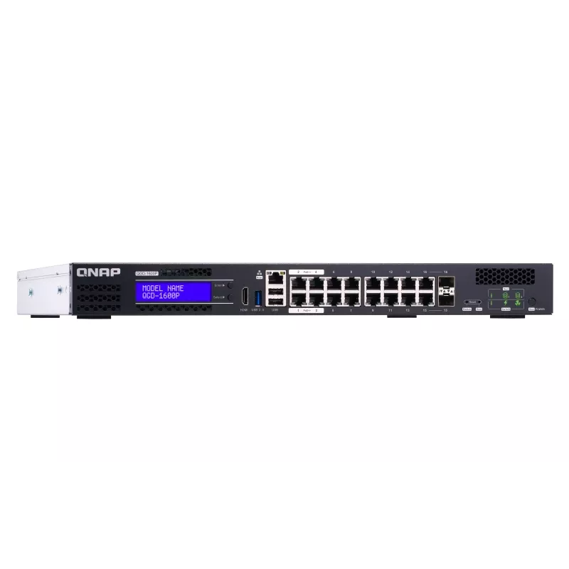 QNAP QGD-1600P Zarządzany Gigabit Ethernet (10/100/1000) Power over Ethernet (PoE) 1U Czarny, Szary