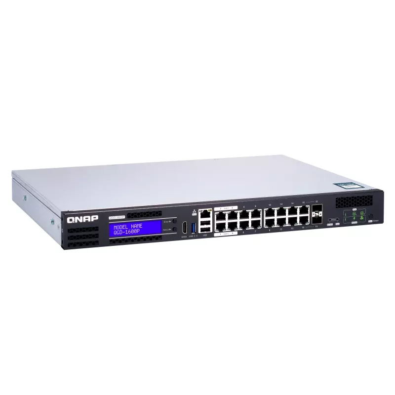 QNAP QGD-1600P Zarządzany Gigabit Ethernet (10/100/1000) Power over Ethernet (PoE) 1U Czarny, Szary