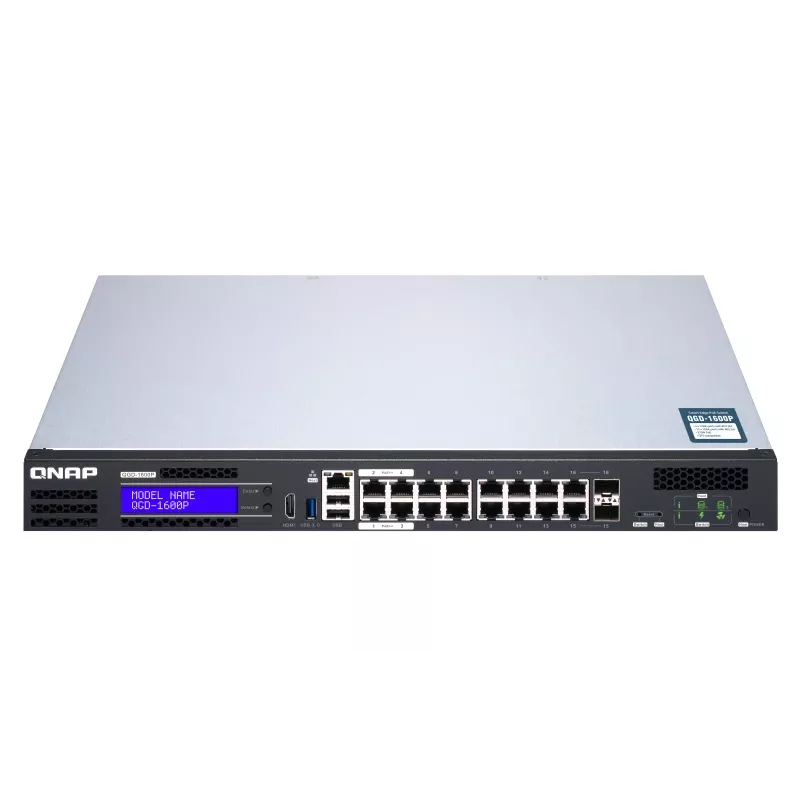 QNAP QGD-1600P Zarządzany Gigabit Ethernet (10/100/1000) Power over Ethernet (PoE) 1U Czarny, Szary