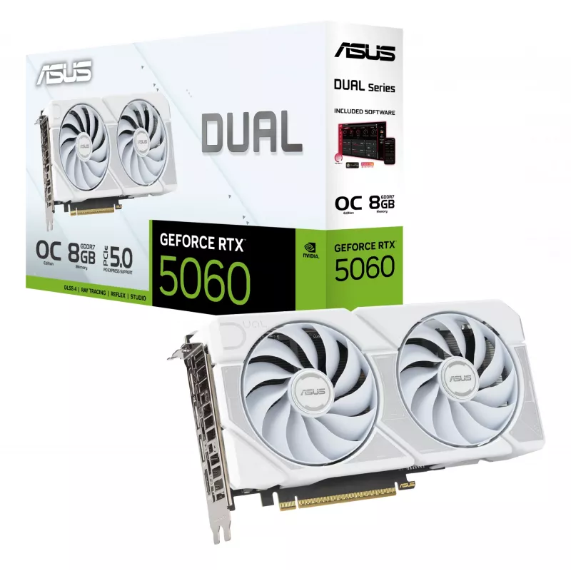 ASUS Dual -RTX5060-O8G-WHITE NVIDIA GeForce RTX 5060 8 GB GDDR7