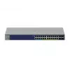 Zarządzalny przełącznik Gigabit PoE Netgear GS728TXUP — 24 × 10/100/1000 RJ-45, 128 Gbps, 1U, montaż w szafie