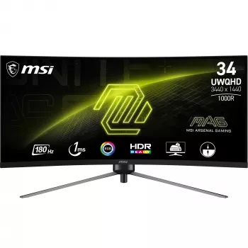 Monitor komputerowy MSI MAG 345CQRDE 86,4 cm (34 cale) 3440 x 1440 pikseli UltraWide Dual Quad HD Czarny