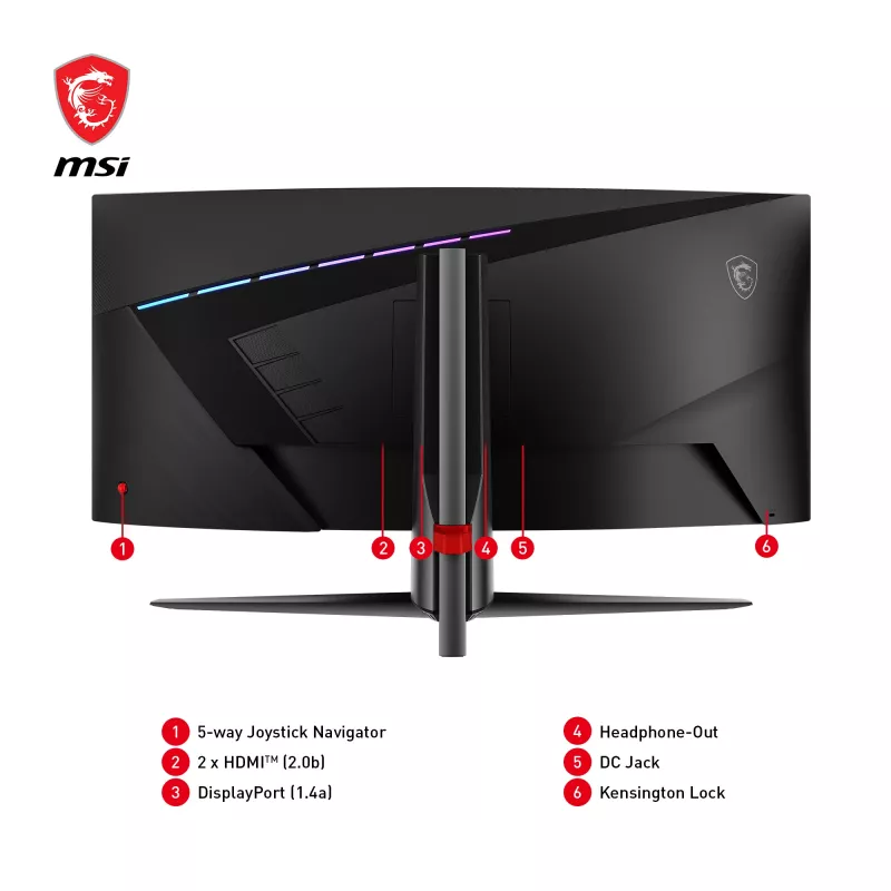 Monitor komputerowy MSI MAG 345CQRDE 86,4 cm (34 cale) 3440 x 1440 pikseli UltraWide Dual Quad HD Czarny