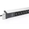DIGITUS 1U aluminiowa PDU do montażu w szafie rack 12x C13 16A 230VAC 50/60Hz wtyczka bezpieczna