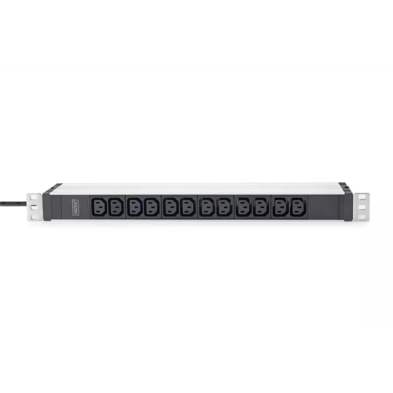 DIGITUS 1U aluminiowa PDU do montażu w szafie rack 12x C13 16A 230VAC 50/60Hz wtyczka bezpieczna