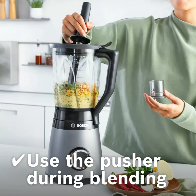 Blender stołowy Bosch Serie 4 MMB6177S 1,5 L 1200 W Czarny, Srebrny
