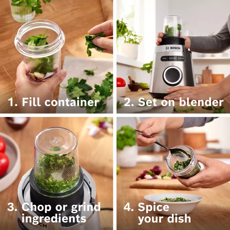 Blender stołowy Bosch Serie 4 MMB6177S 1,5 L 1200 W Czarny, Srebrny