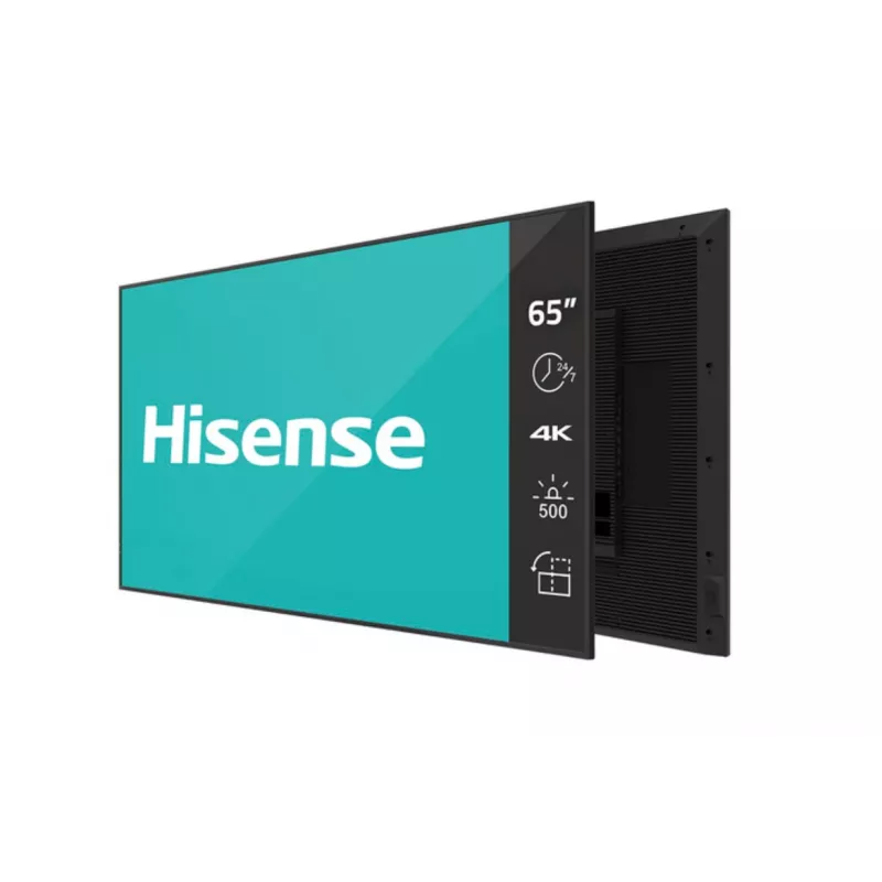 Hisense 65DM66D Wyświetlacz reklamowy 165,1 cm (65 cali) LED Wi-Fi 500 cd/m² 4K Ultra HD Czarny Wbudowany procesor Android 11 24/7