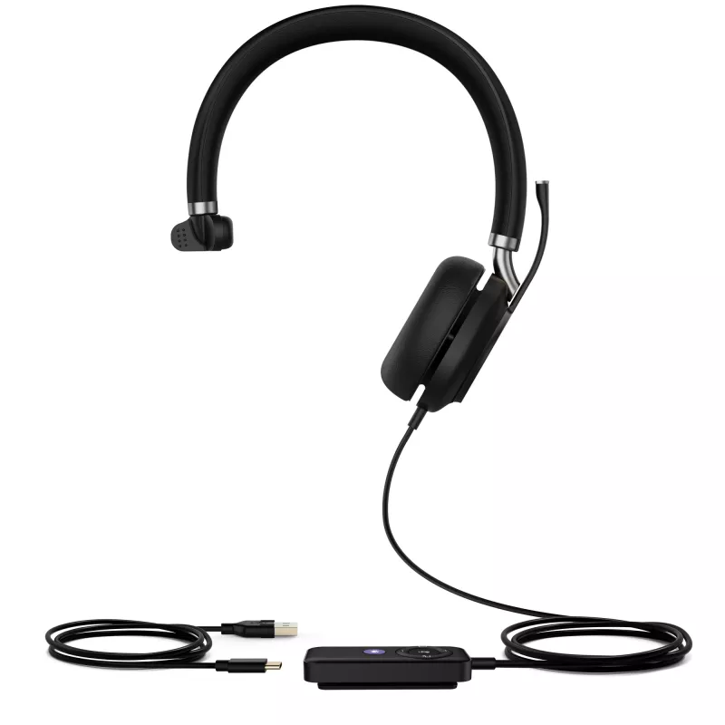Yealink UH38 Mono Teams - bez baterii, USB-C-USB, przewodowy zestaw słuchawkowy
