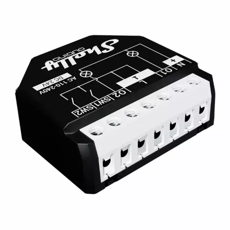 Inteligentny przełącznik Shelly WAVE 2PM Czarny (Shelly) — bezprzewodowy Z-Wave, 16 A, 110–240 V, 868,4 MHz