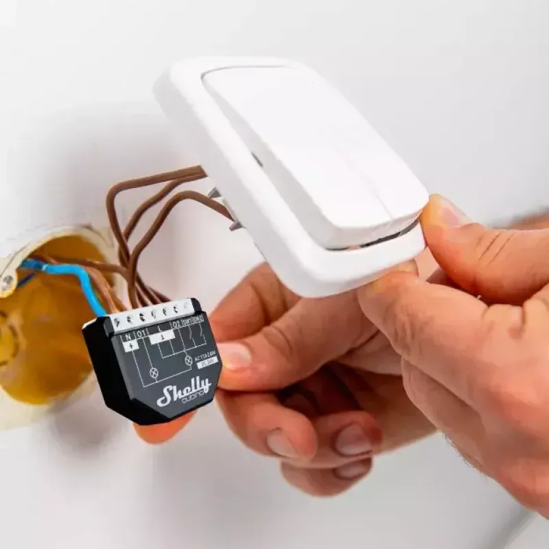 Inteligentny przełącznik Shelly WAVE 2PM Czarny (Shelly) — bezprzewodowy Z-Wave, 16 A, 110–240 V, 868,4 MHz