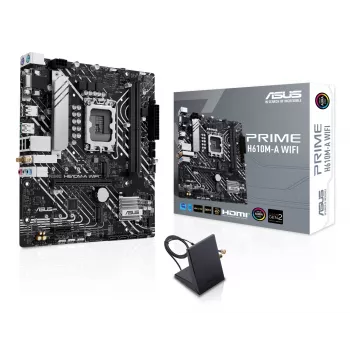 Płyta główna ASUS PRIME H610M-A WIFI — Intel H610, LGA 1700, micro ATX, DDR5, 2x DIMM, Wi‑Fi 5, audio 7.1