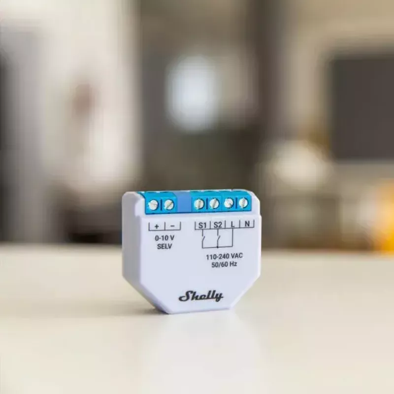 Dimmer Shelly Plus 0-10V wbudowany niebiesko-szary sterowanie bezprzewodowe 110-240V