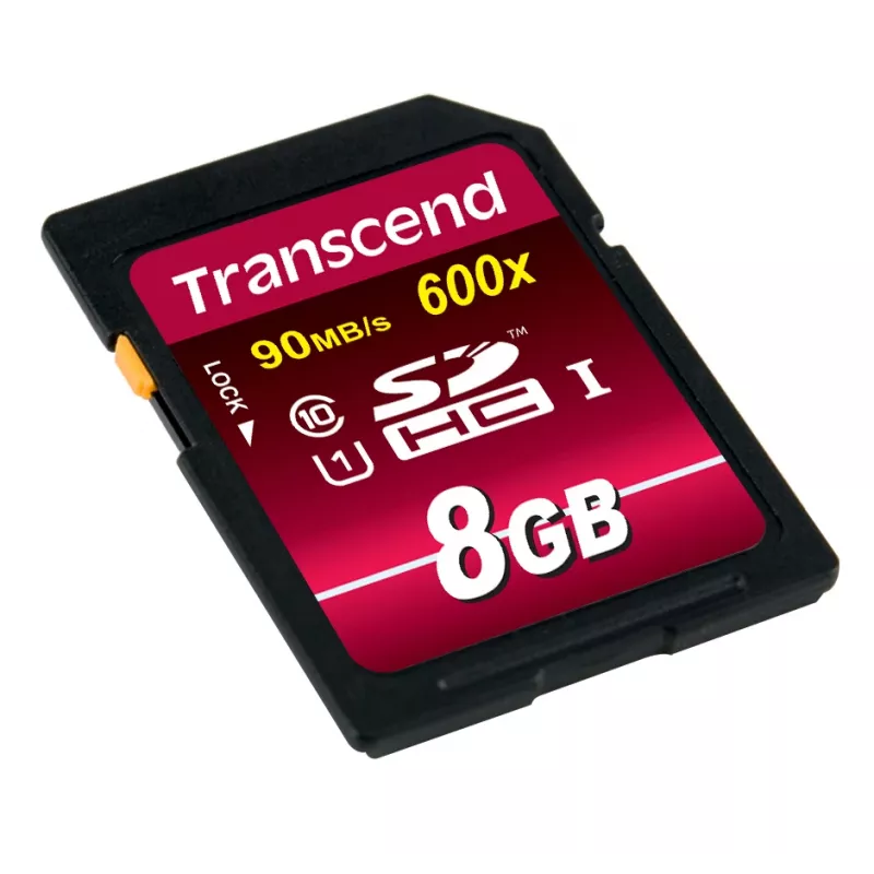 Pamięć flash Transcend 8GB SDHC Class 10 UHS-I 600x TS8GSDHC10U1