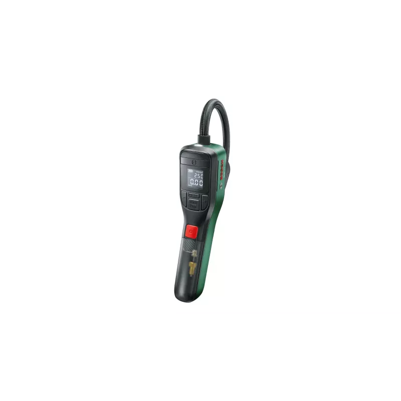 Elektryczna pompka powietrza Bosch 0.603.947.000 — przenośna, akumulatorowa, 10 bar (150–150 psi), 3000 mAh, USB‑C, 10 l/min, z wężem i akcesoriami