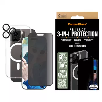 PanzerGlass 3-w-1 Pakiet Ochrony Prywatności iPhone '24 6.3 cala Pro