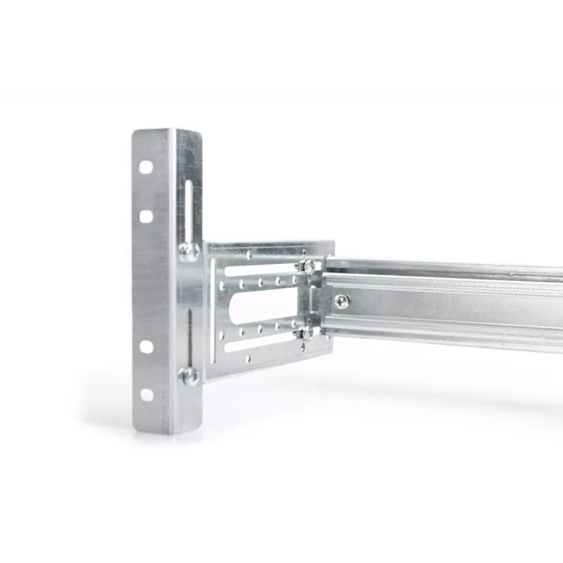 Uchwyt na szynę DIN DIGITUS, 4U, 178x483x223 mm, ocynkowany, w zestawie szyna DIN, regulowana głębokość i wysokość