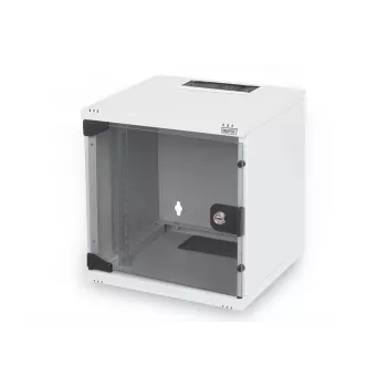 DIGITUS Szafa wisząca 254 mm (10 cali) 6U szara (RAL 7035) drzwi szklane