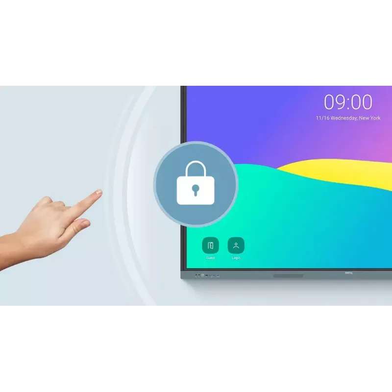 BenQ RE6504 Panel interaktywny 165,1 cm (65 cali) 450 cd/m² 4K Ultra HD Czarny, Szary Ekran dotykowy Wbudowany procesor Android