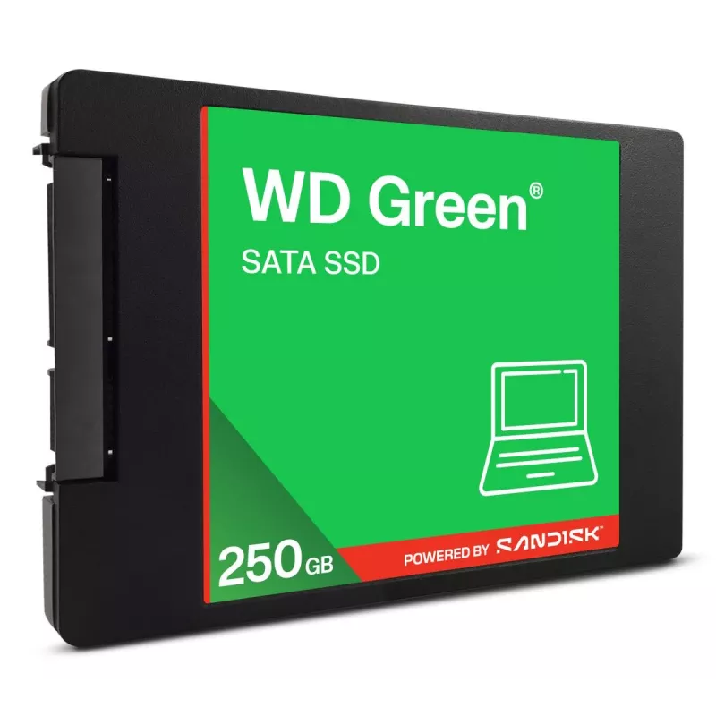 WESTERN DIGITAL SSD - WD zielony - 250 GB - SATA 6 Gb/s - 2,5 cala/7 mm w obudowie