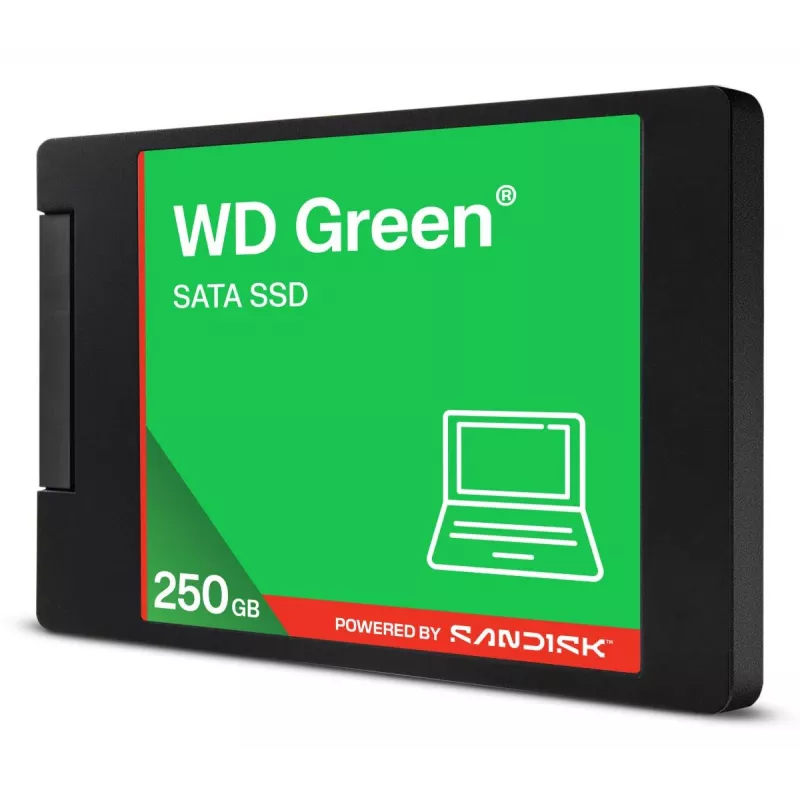 WESTERN DIGITAL SSD - WD zielony - 250 GB - SATA 6 Gb/s - 2,5 cala/7 mm w obudowie