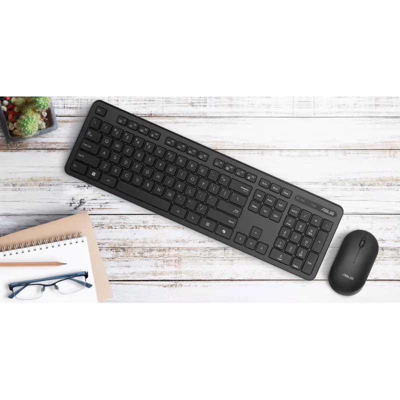 ASUS CW100 klawiatura Mysz w zestawie Uniwersalna RF bezprzewodowa + USB Czarna