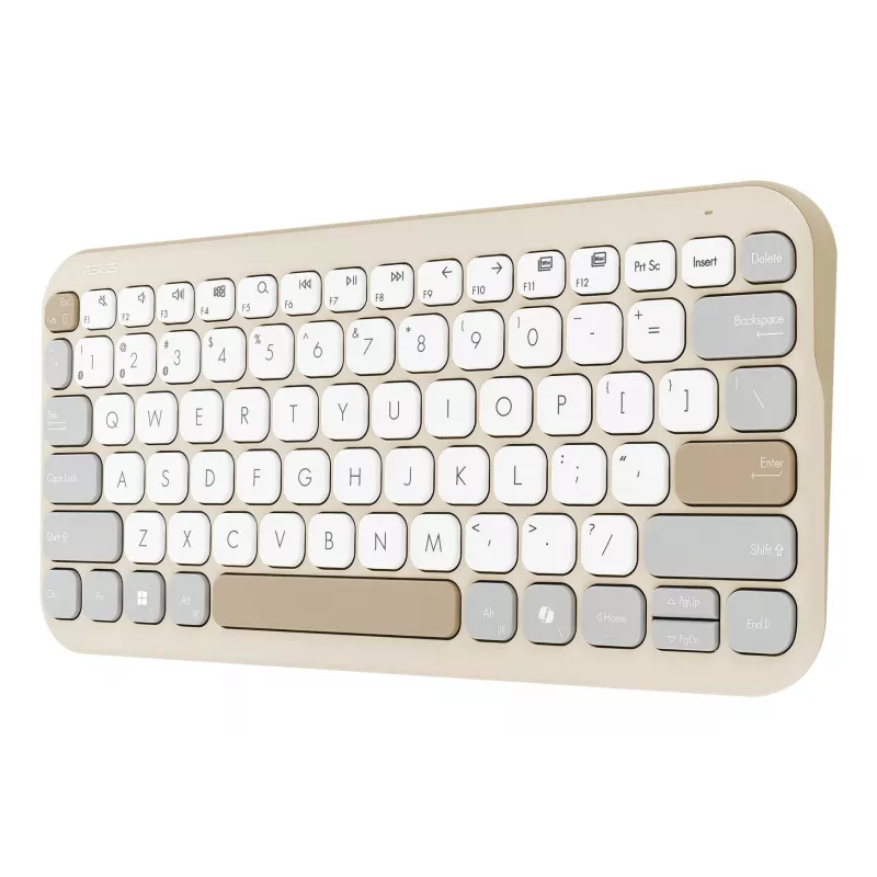 Klawiatura ASUS Marshmallow KW100 Bezprzewodowa Bluetooth QWERTZ Beżowo-Szaro-Biała