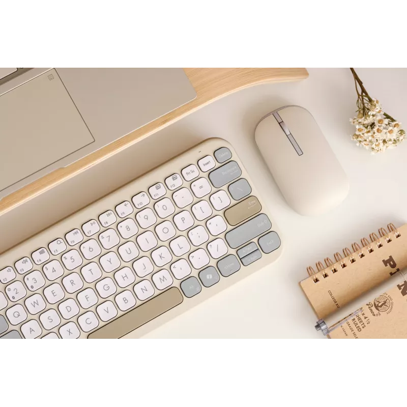 Klawiatura ASUS Marshmallow KW100 Bezprzewodowa Bluetooth QWERTZ Beżowo-Szaro-Biała