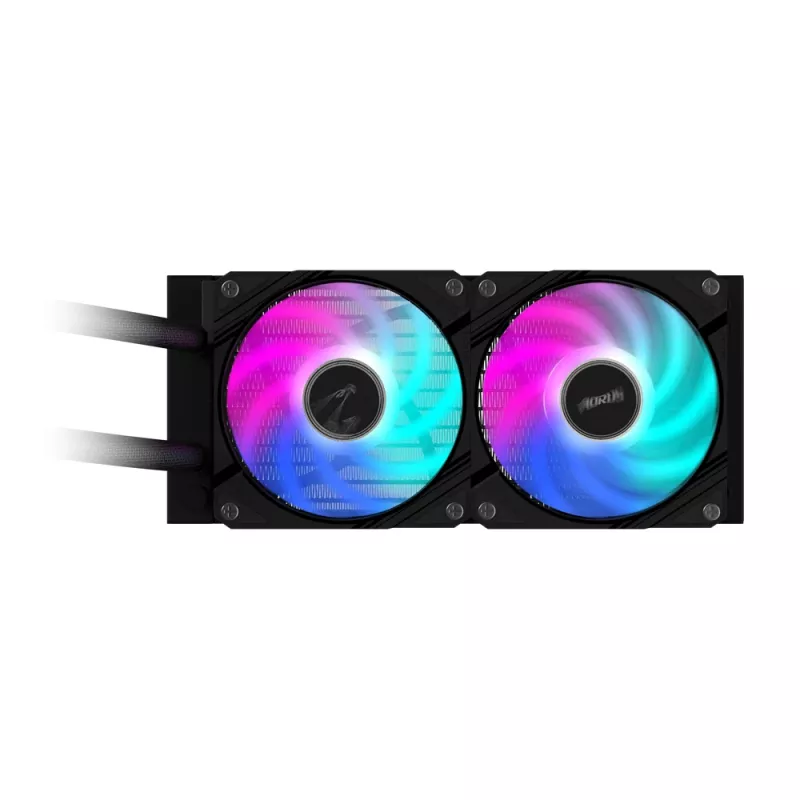 GIGABYTE AORUS WATERFORCE II 240 AIO Chłodzenie cieczą CPU - 2x120mm wentylatory ARGB, mechanizm blokujący wsuwany, DAISY-CHAIN, kompatybilne z Intel LGA 1851 i AMD AM5