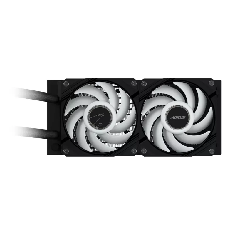 GIGABYTE AORUS WATERFORCE II 240 AIO Chłodzenie cieczą CPU - 2x120mm wentylatory ARGB, mechanizm blokujący wsuwany, DAISY-CHAIN, kompatybilne z Intel LGA 1851 i AMD AM5