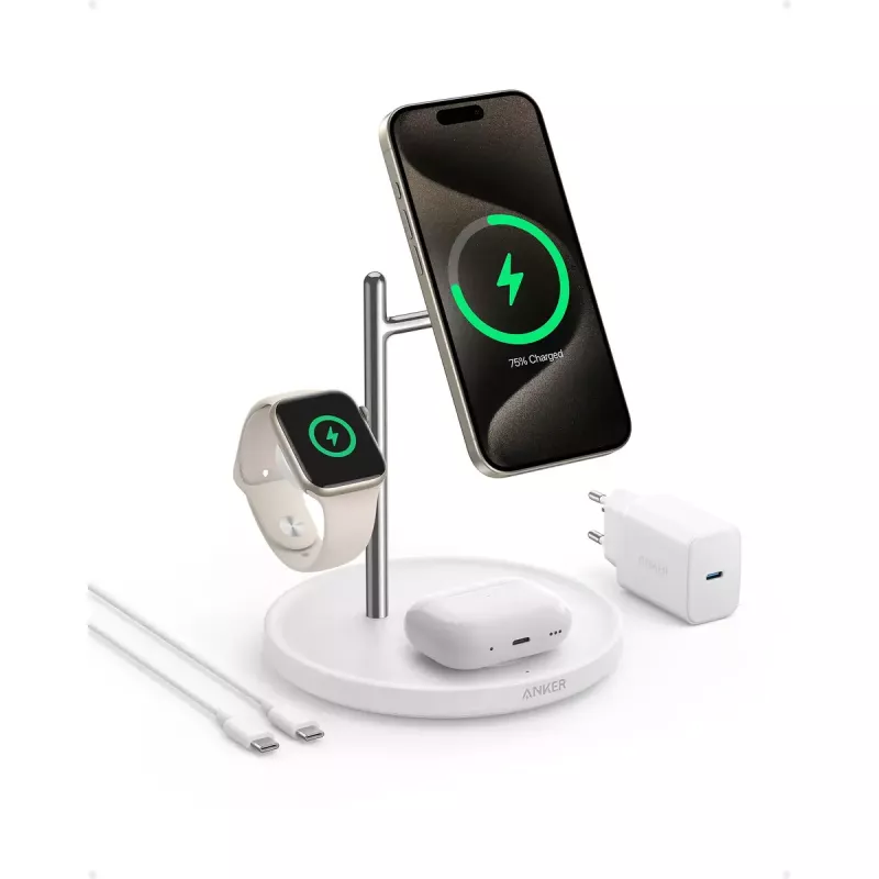 Anker MagGo Universal Biała Bezprzewodowa Ładowarka USB Szybkie Ładowanie Wewnętrzna