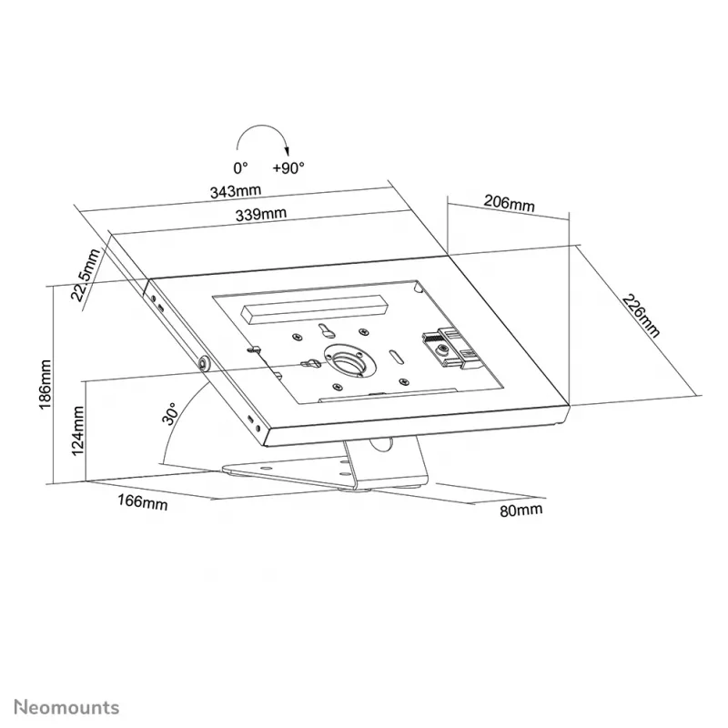 Neomounts DS15-630WH1 Uchwyt na tablet na biurko i ścianę 9,7-11 cali - blokowany