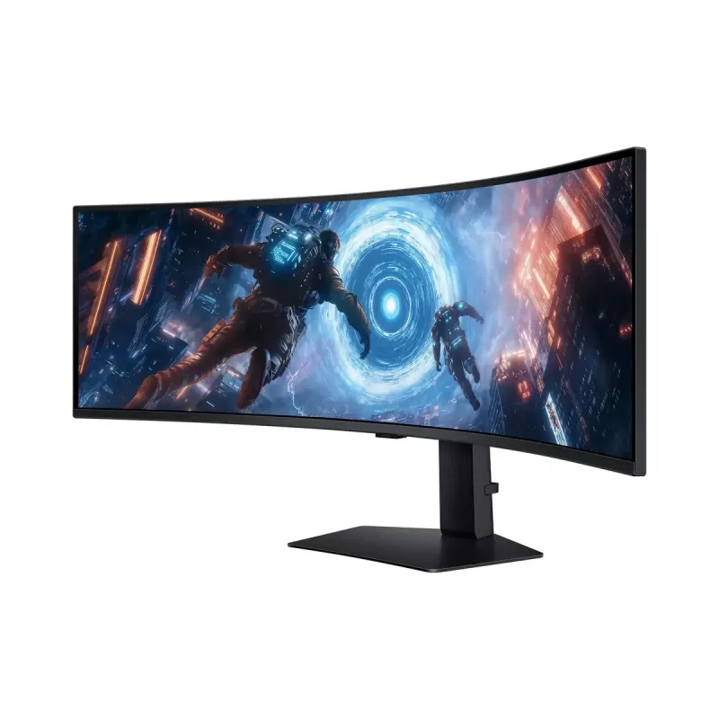 Monitor LCD Samsung G91F 49 cali Dual QHD 5120×1440 32:9 VA Zakrzywiony 1 ms 144 Hz USB 3.2 Gen1 VESA Regulacja wysokości