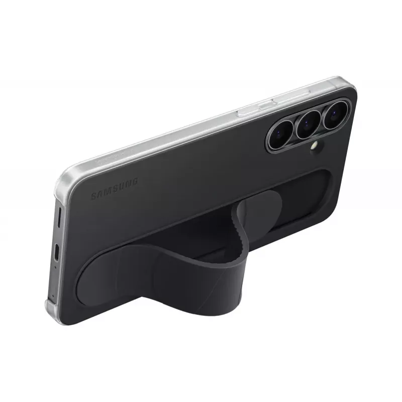 Ochronne etui z uchwytem stojącym Samsung do Galaxy S25 FE, czarne, podstawka na biurko