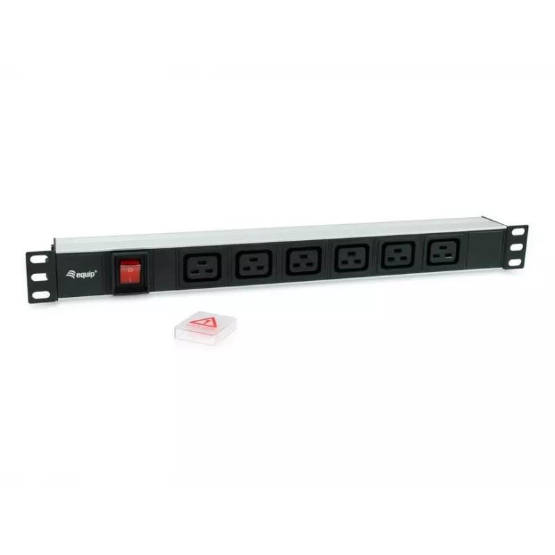 Equip 333319 jednostka dystrybucji zasilania (PDU) 6 gniazd AC 1U Czarny
