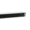 Equip 333319 jednostka dystrybucji zasilania (PDU) 6 gniazd AC 1U Czarny