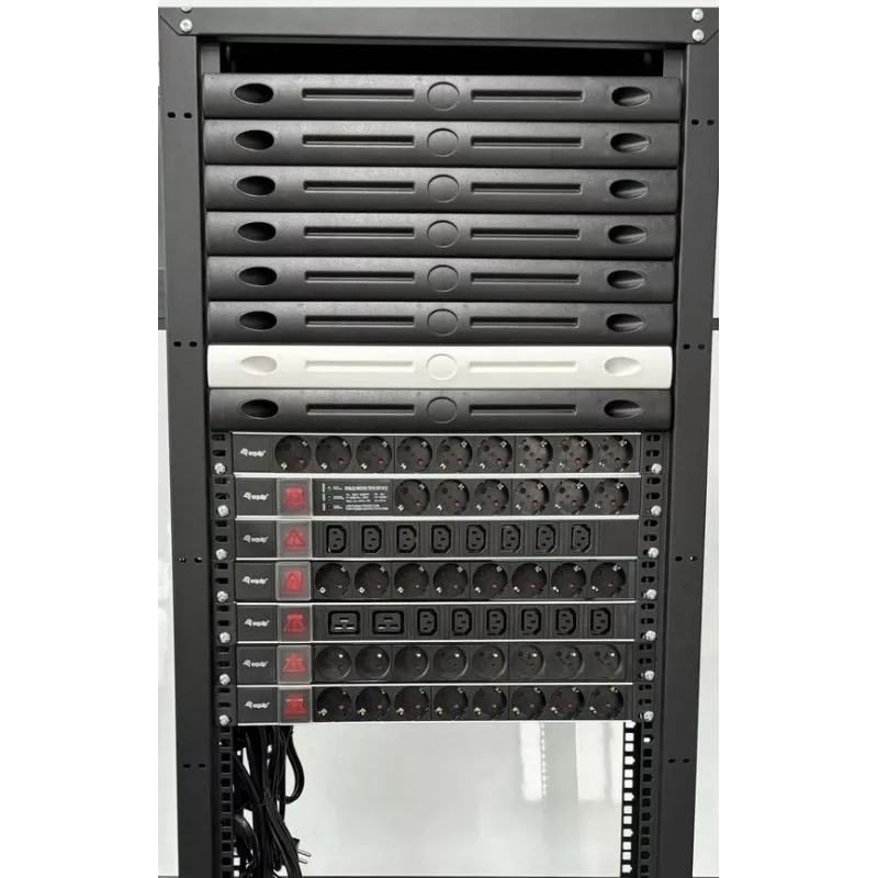 Equip 333319 jednostka dystrybucji zasilania (PDU) 6 gniazd AC 1U Czarny