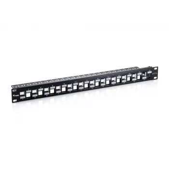 Equip 24-Port Keystone Cat.6A Shielded Patch Panel, Czarny