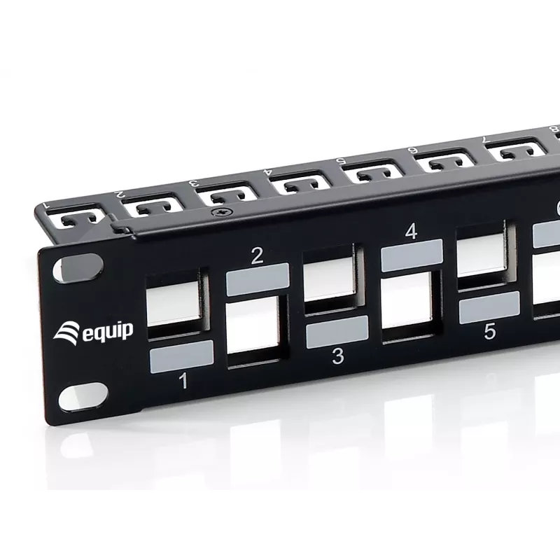 Equip 24-Port Keystone Cat.6A Shielded Patch Panel, Czarny