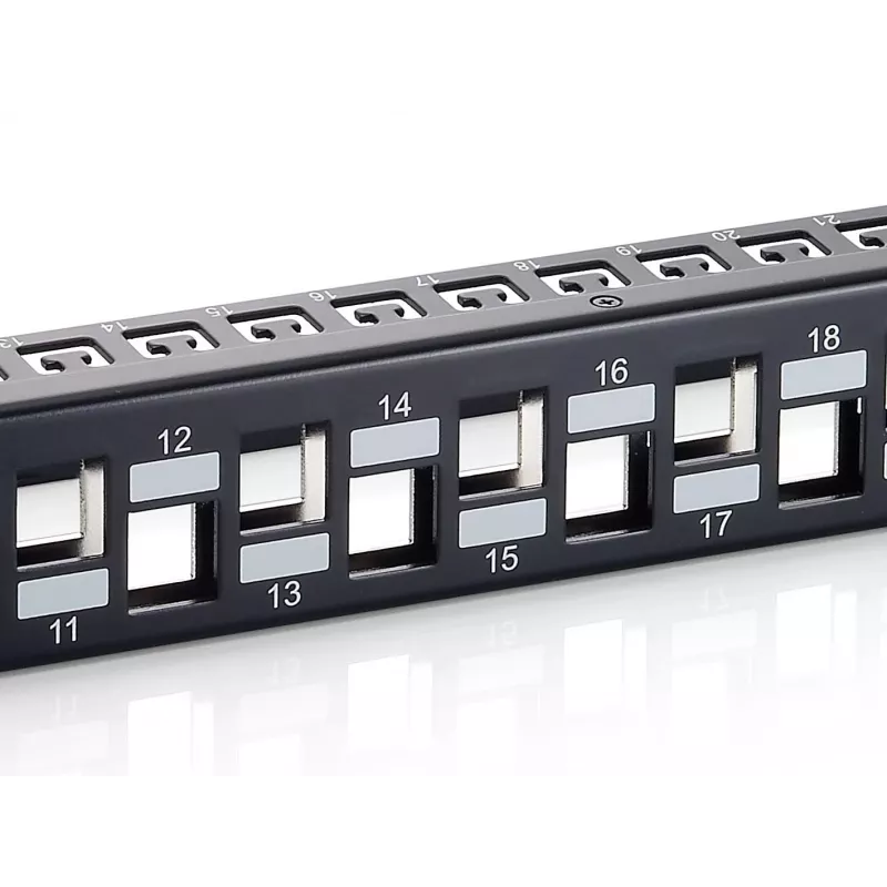 Equip 24-Port Keystone Cat.6A Shielded Patch Panel, Czarny
