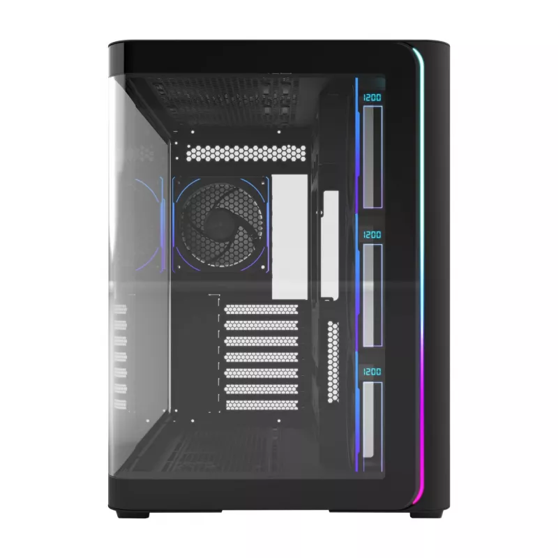 Obudowa FSP M580-BP Plus Midi Tower mITX, mATX Czarna ARGB, Midi Tower, PC, Czarny, ATX, micro ATX, Mini-ITX, Szkło, SPCC, 16 cm