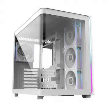 Obudowa FSP M580-WP Plus Midi Tower mITX, mATX Biała ARGB, Midi Tower, PC, Biały, ATX, micro ATX, Mini-ITX, Szkło, SPCC, 16 cm