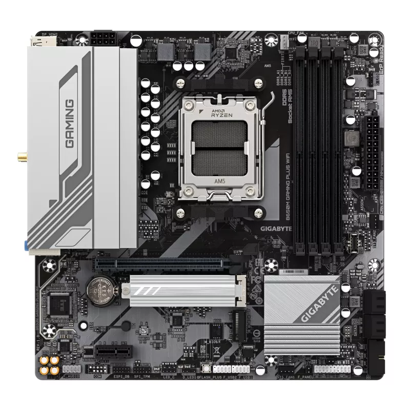 Płyta główna GIGABYTE B650M GAMING PLUS WIFI - AMD Ryzen 9000, 5+2+2 fazy VRM, do 8000MHz DDR5, 2xPCIe 4.0 M.2, 2.5GbE LAN, Wi-Fi 6E, USB 3.2 Gen 1