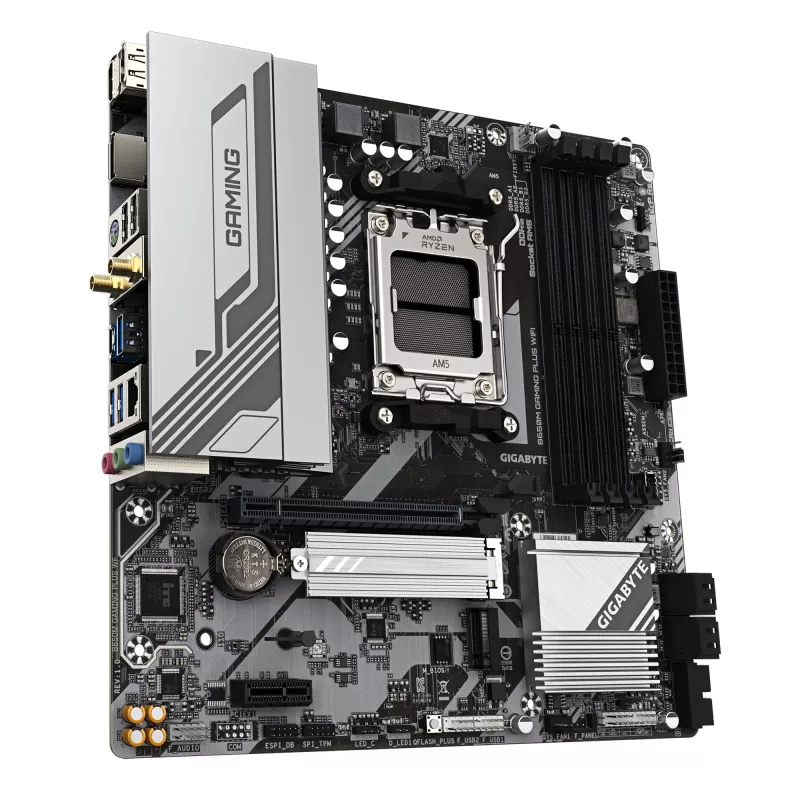 Płyta główna GIGABYTE B650M GAMING PLUS WIFI - AMD Ryzen 9000, 5+2+2 fazy VRM, do 8000MHz DDR5, 2xPCIe 4.0 M.2, 2.5GbE LAN, Wi-Fi 6E, USB 3.2 Gen 1