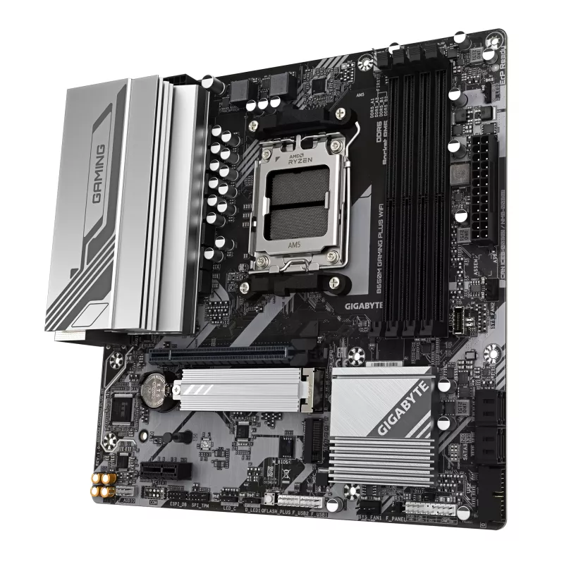 Płyta główna GIGABYTE B650M GAMING PLUS WIFI - AMD Ryzen 9000, 5+2+2 fazy VRM, do 8000MHz DDR5, 2xPCIe 4.0 M.2, 2.5GbE LAN, Wi-Fi 6E, USB 3.2 Gen 1