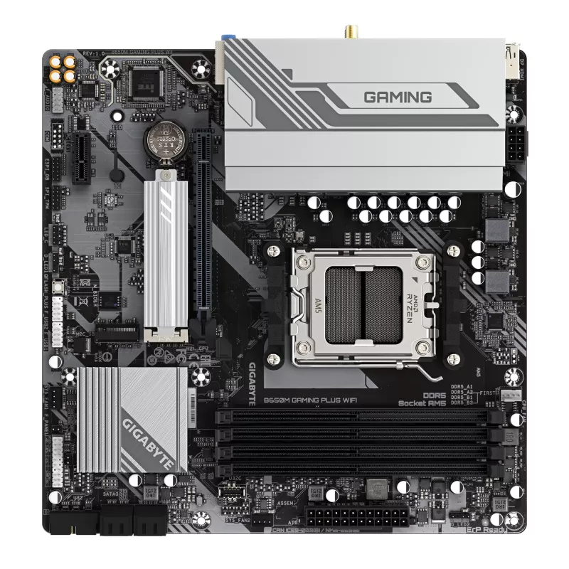 Płyta główna GIGABYTE B650M GAMING PLUS WIFI - AMD Ryzen 9000, 5+2+2 fazy VRM, do 8000MHz DDR5, 2xPCIe 4.0 M.2, 2.5GbE LAN, Wi-Fi 6E, USB 3.2 Gen 1