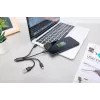 Kabel ładujący DIGITUS USB A - Lightning+micro B+Type-C M/M/M/M 15 cm, 3 w 1, bawełniany oplot, CE, czarny